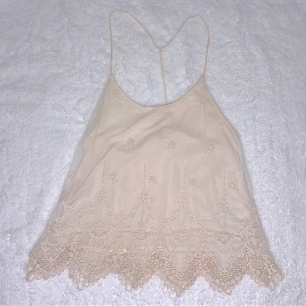 PINS & NEEDLES URBAN OUTFITTERS T-BACK LACE TOP